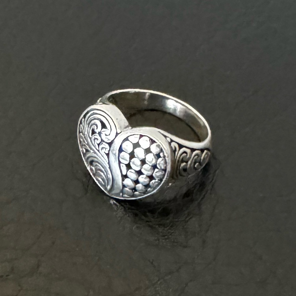 Ross Simons Sterling Silver Bali-Style Heart Ring Size 8 - Picture 5 of 9